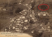 Vue du village au début du XXe siècle (avec emplacement de la motte castrale) - © Archives départementales 71