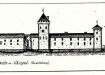Restitution de la façade nord-est du château par J. Sandre, fin XIXe s. - © Académie de Mâcon