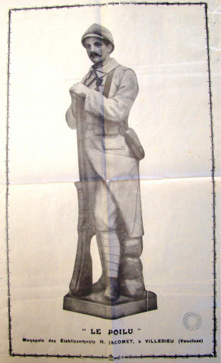 Les statues de poilu : exemple de page de catalogue des établissements Jacomet à Villedieu (Archives départementales 71) - © PCB