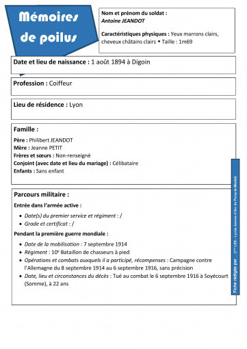 Fiche d identite antoine jeandot
