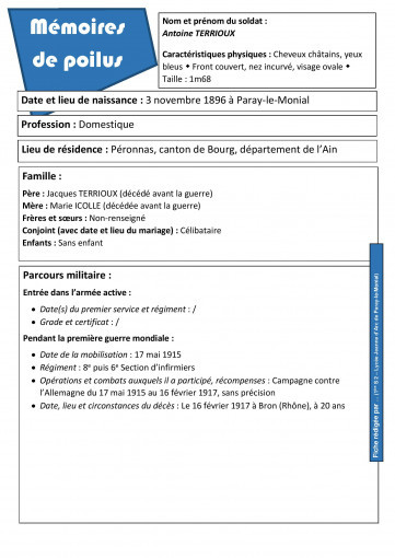 Fiche d identite antoine terrioux