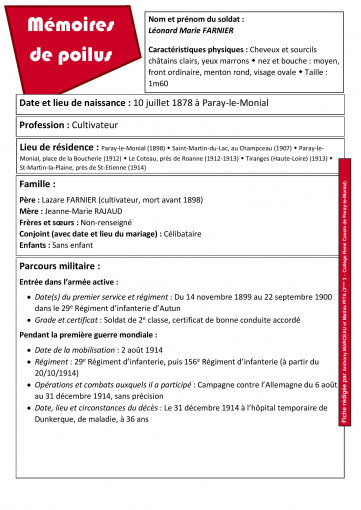 Fiche d identite leonard marie farnier